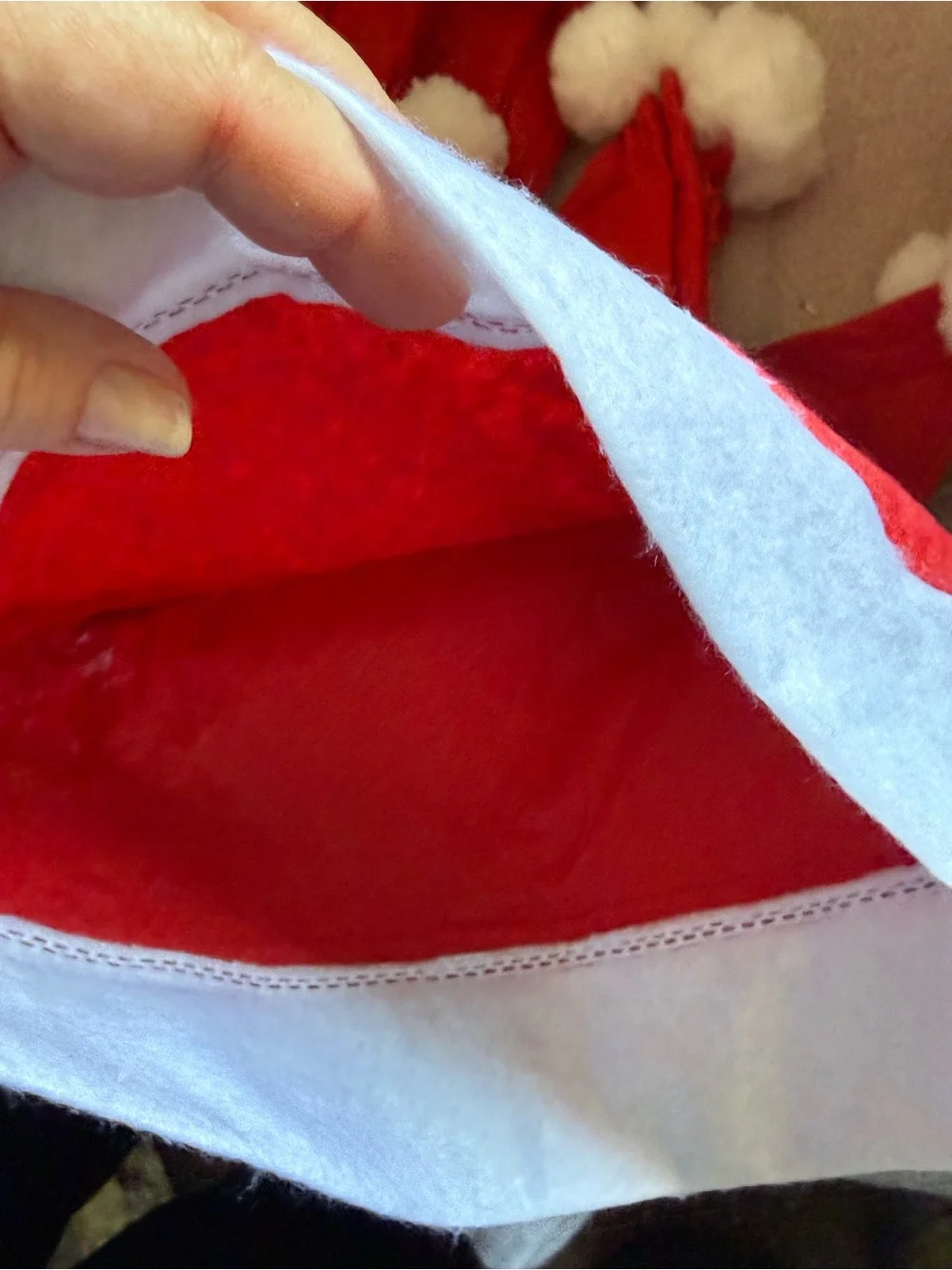 14 new Christmas Felt Santa Hats, Red and White Thickened Fabric Costume Hat